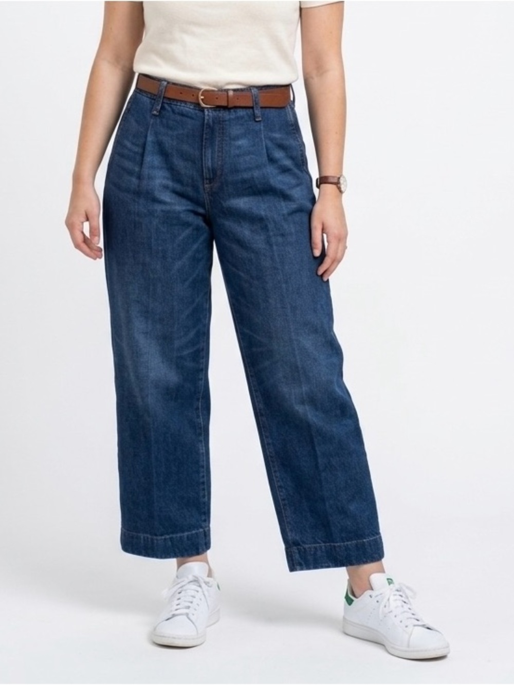 Banana Republic Factory Wide Leg Pleated Jeans High Rise Blue Denim Women's 6P